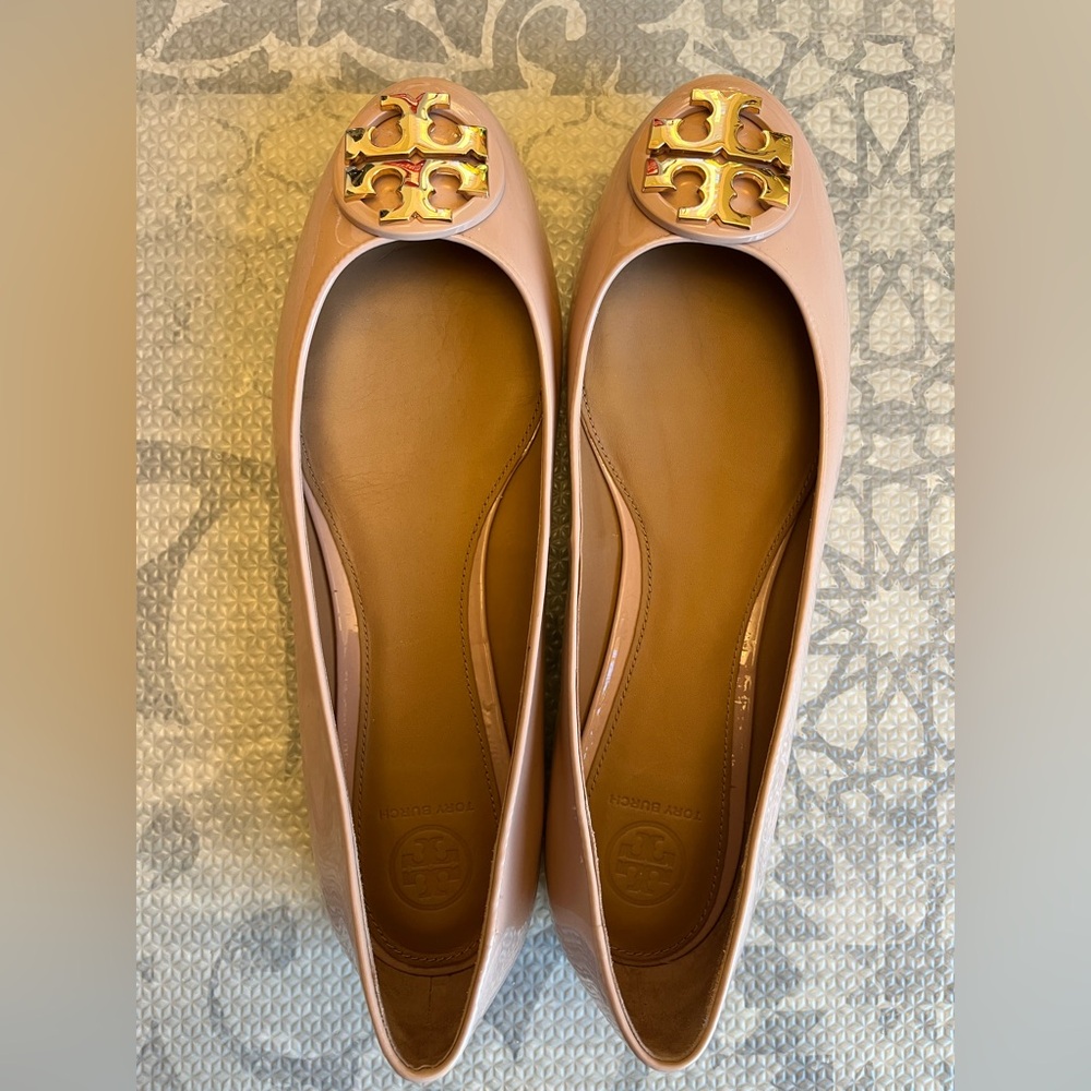 SALE Tory Burch Nude w/ Gold Claire Ballet Flats- Size 9